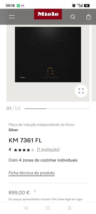 Placa de indução Miele perfeita