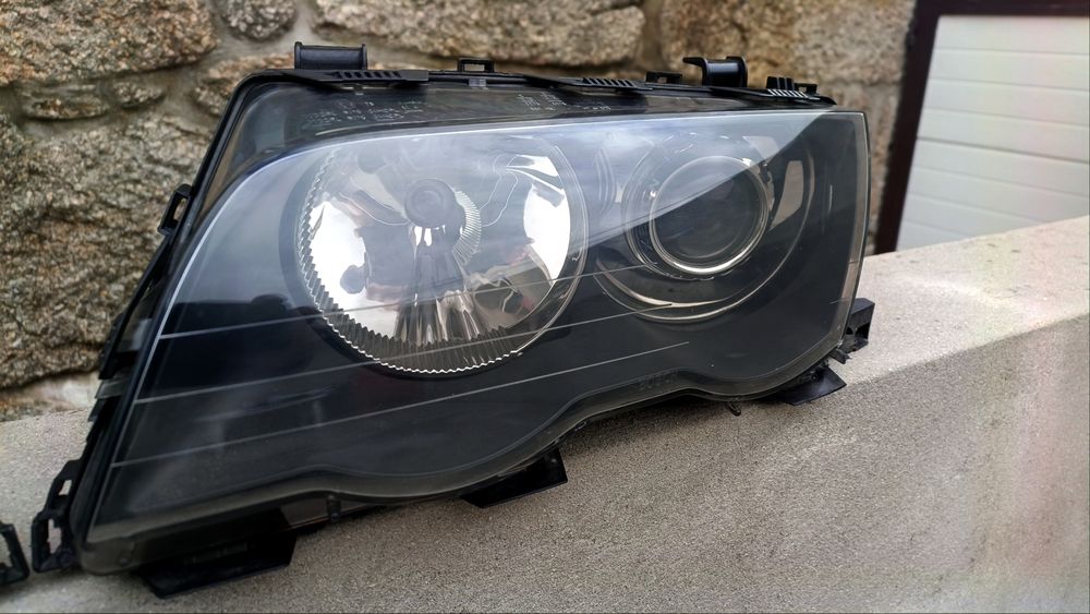 Conjunto Faróis xenon Originais bmw E46 fase 1 Versões Sedan ou tourin