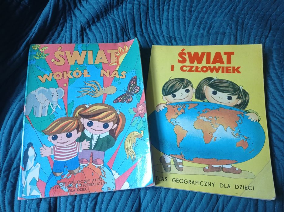 Świat i człowiek/ Świat wokół nas. Atlasy vintage retro