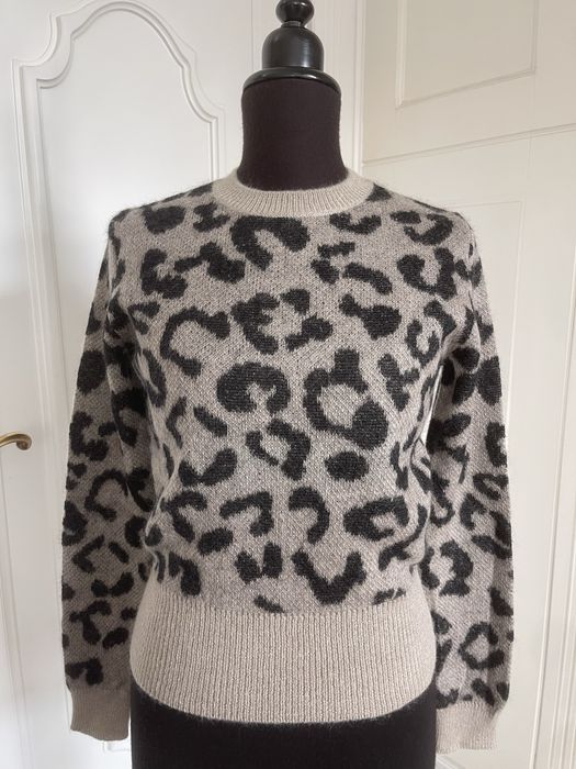 MAX MARA piękny sweter, wzór panterkowy