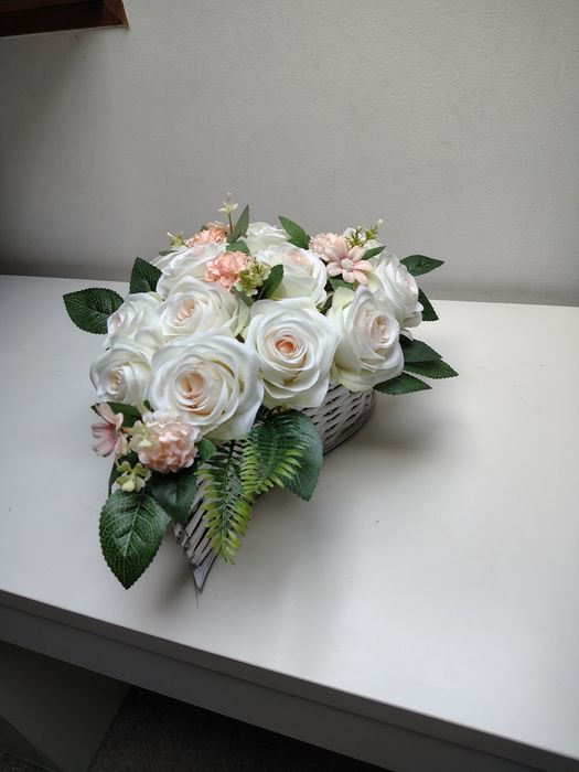 Serce w wiklinowej osłonce , stroik na grób