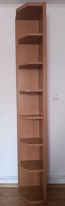 Wysoki regał narożny 235 cm / Słupek otwarty 35x35 – Olcha