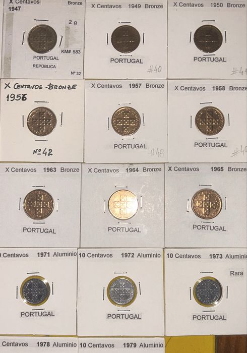 10 centavos - 34 moedas diferentes