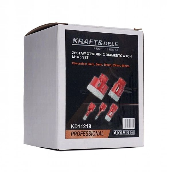 Zestaw Otwornic Diamentowych 6-68Mm Do Gresu Kamienia Płytek 5Szt + Ad