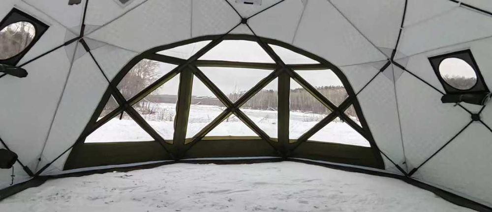Ocieplany namiot panoramiczny + cichy autonomiczny ogrzewacz diesla
