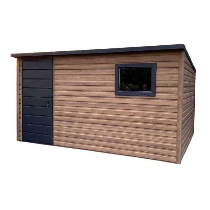Domek Ogrodowy PREMIUM 4x2 drewnopodobny spad na tył CAŁA POLSKA
