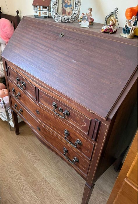 Escrivaninha vintage em madeira maciça