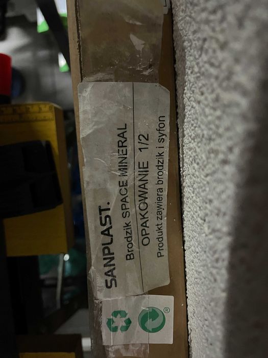 Sanplast Space Mineral brodzik prostokątny 120x80x1,5cm + syfon