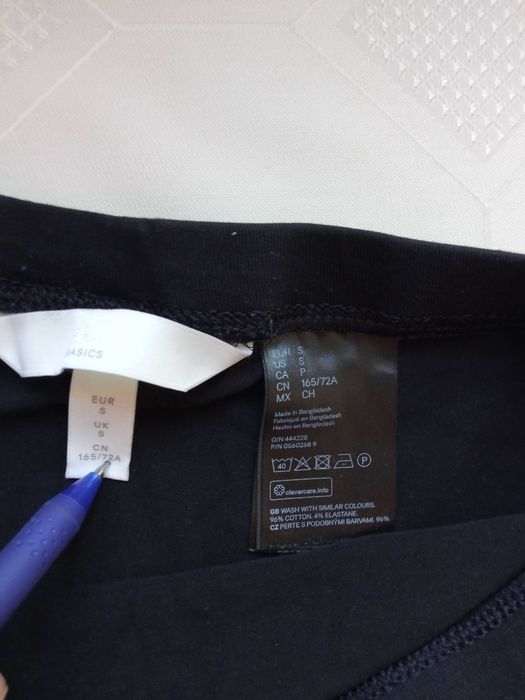 H&M prosta spódnica czarna elastyczna bawełna r 36/S  pas 66