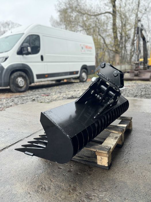 Łyżka skarpowa ażurowa, grabie hydrauliczne 120cm 1,5-2,5t