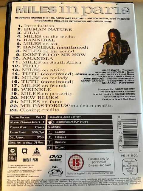 Miles Davis In Paris Live DVD Jazz