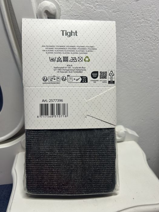 Rajstopy damskie „Tight” L/XL – czarno srebrne nr.8926