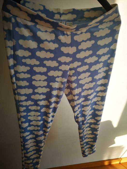 UP2 Fashion spodnie od piżamy niebieskie w chmurki nowe r. 44/46 L