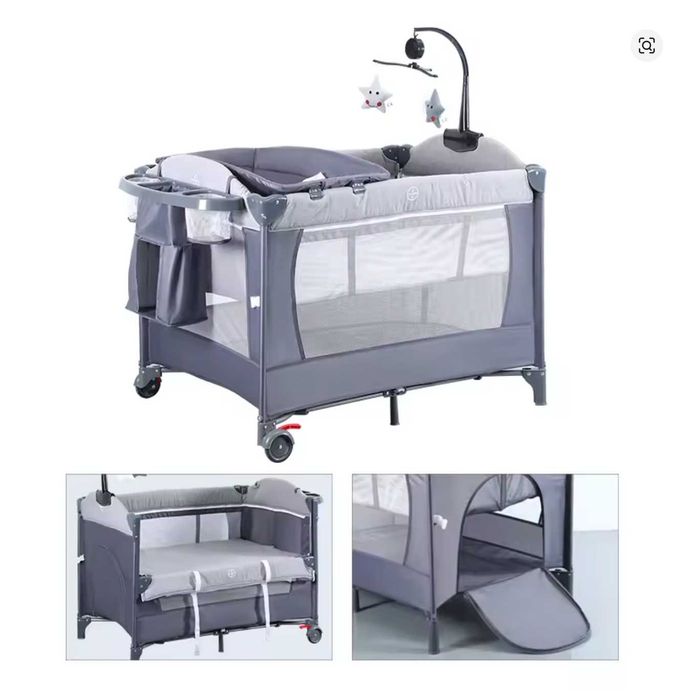 Berço multifuncional 0–3 anos c/trocador, parque e co-sleeping