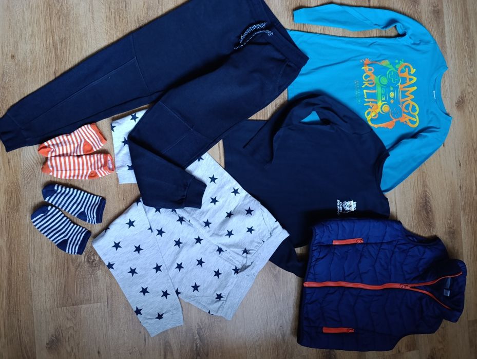 Zestaw*7szt*spodnie*kamizelka*140/146*