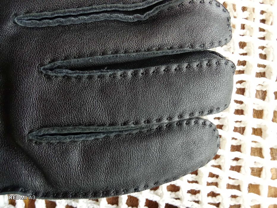 Rękawiczki, rękawice, męskie, czarne, skórzane, skóra naturalna