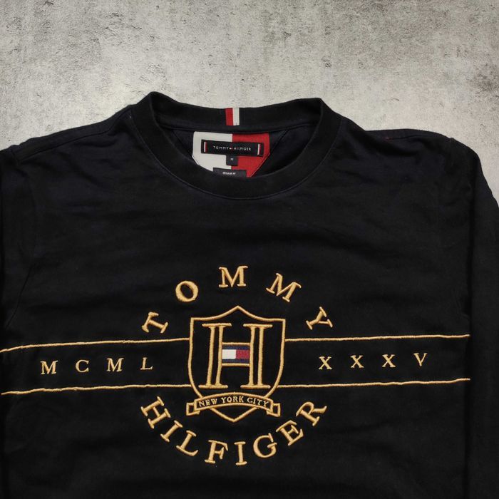 MĘSKA Bluza Bawełna PREMIUM Granatowa Logo Haft Tommy Hilfiger Classic