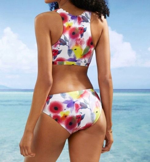 B.P.C kolorowe bikini bustier dla mam karmiących z figami 46.