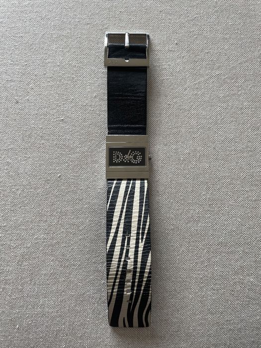 Relógio D&G reversível (preto/zebra)