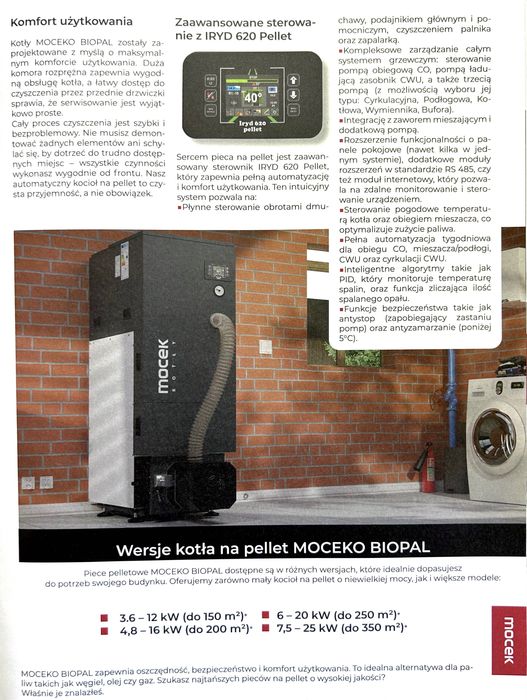 Kocioł na pellet, kotły Mocek 16kW, piec drewno promocja dotacja ZUM