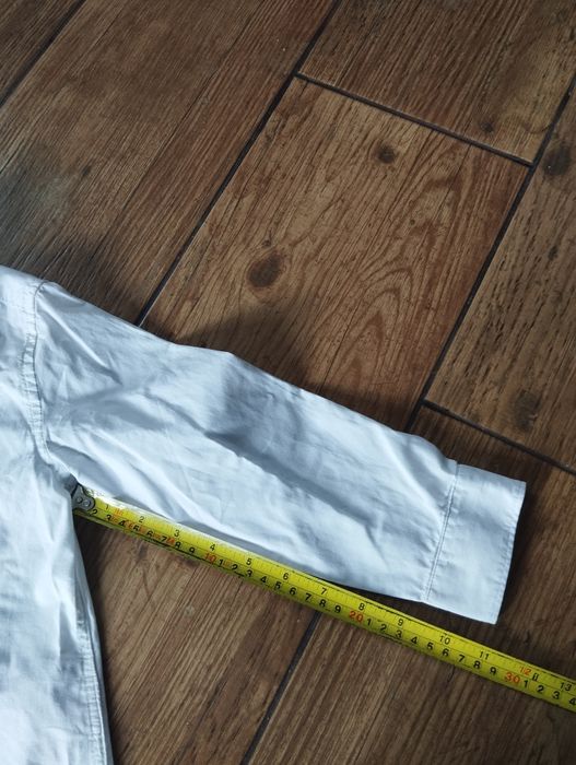 Biała koszula dla chłopca z długim rękawem 116