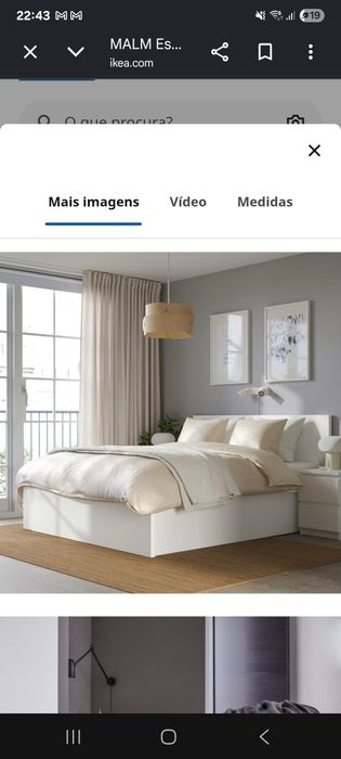 Cama + mesas cabeceira MALM