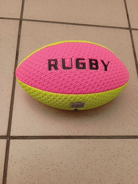Piłka Rugby Neonowa RUGBY Do Gry i Treningu Różowo-Zielona