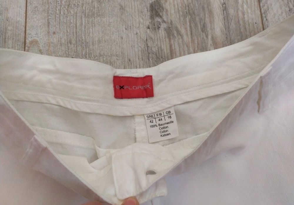 Białe spodnie r. 44 42 XL XXL joggery