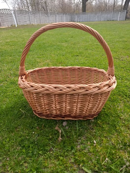 Kosz wiklinowy na zakupy grzyby koszyk zakupowy