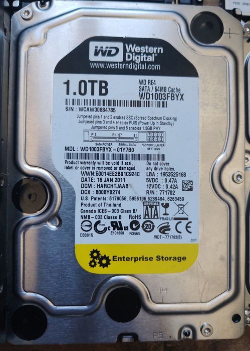 Жорсткі диски HDD 2,5/3,5" 500Gb/1/2/3Tb  WD Seagate Toshiba