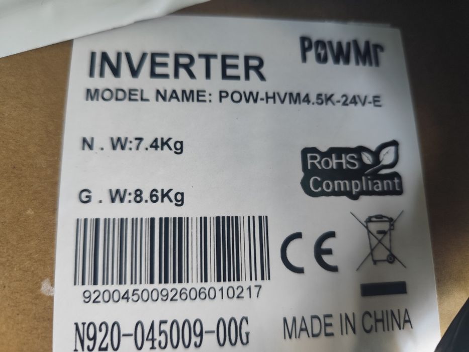 POWMR POW-HVM4.5K-24V-E, 4.5 кВт, 24 В, MPPT, Wi-Fi