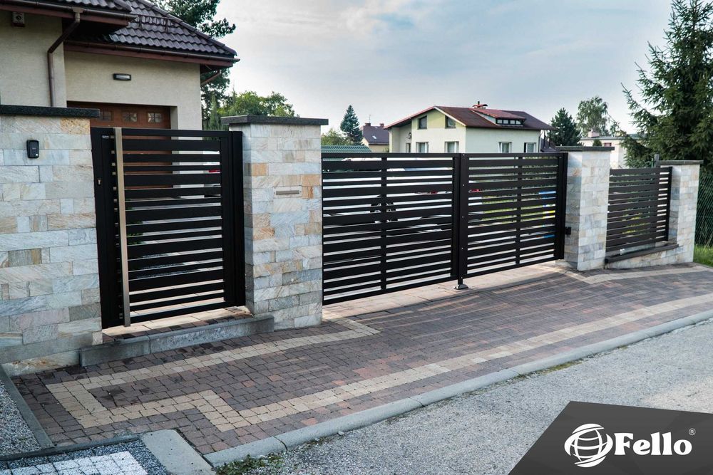 Ogrodzenie płot brama przesuwna skrzydłowa wjazdowa aluminium RAL