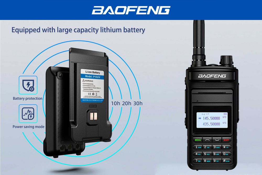 Rádio Baofeng 999 canais 10watts carregamento USB tipo-c64409441093507123