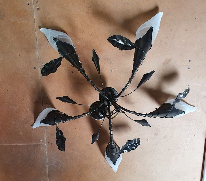 Żyrandol 5 ramienny + kinkiet ścienny