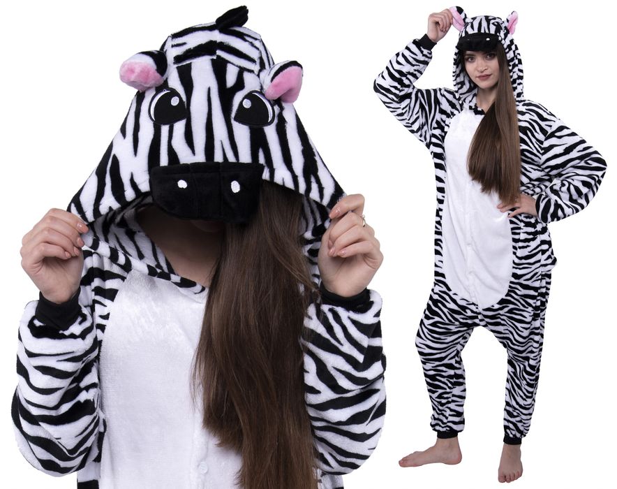 Piżama Kigurumi Kombinezon Przebranie Zebra L 165-174 cm