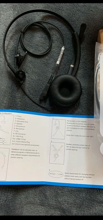 Zestaw słuchawkowy Call Center z mikrofonem wysoka jakość