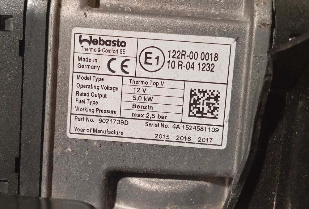 Webasto, Обігрівач автономний Seat Alhambra, Volkswagen Sharan
