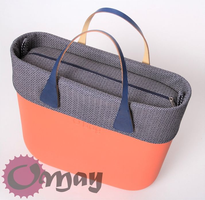 Granatowy organizer OBAG STANDARD +OPASKA jodełka 2 kieszenie OMAY