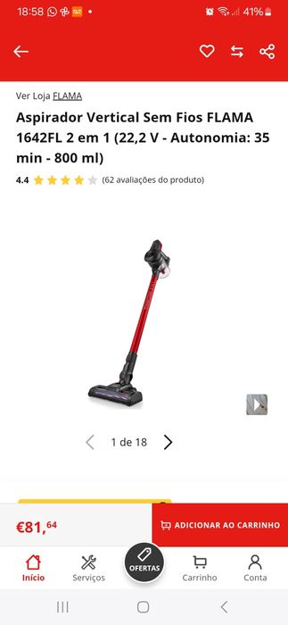 Aspirador vertical flama