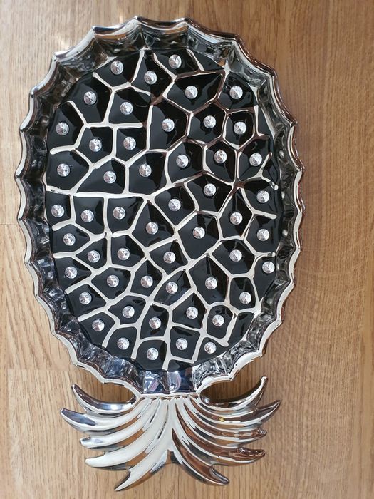 Prato Ananás em cerâmica com brilhantes