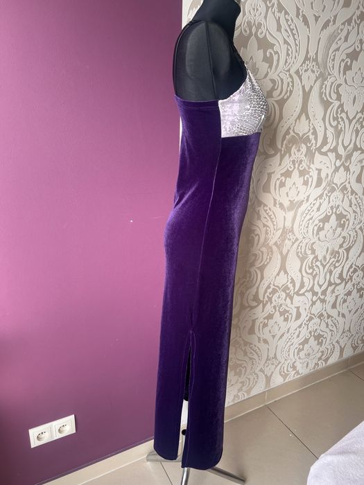 Wieczorowa sukienka dluga welurowa r.M/L nowa