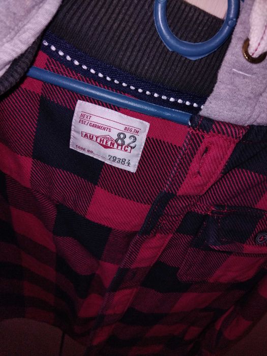 Сорочка тепла червона 123р.Рубашка теплая красная в клетку на 7лет