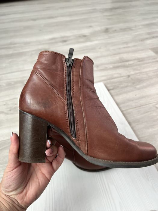 Brązowe skórzane ocieplane botki Acord Lavorazione Artigiana 39