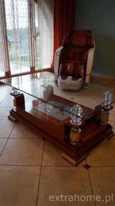 Stolik kawowy, ława dla Vip-a z szufladą i kryształowym blatem Hit