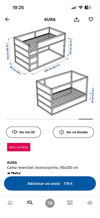 Cama Ikea Kura reversivel