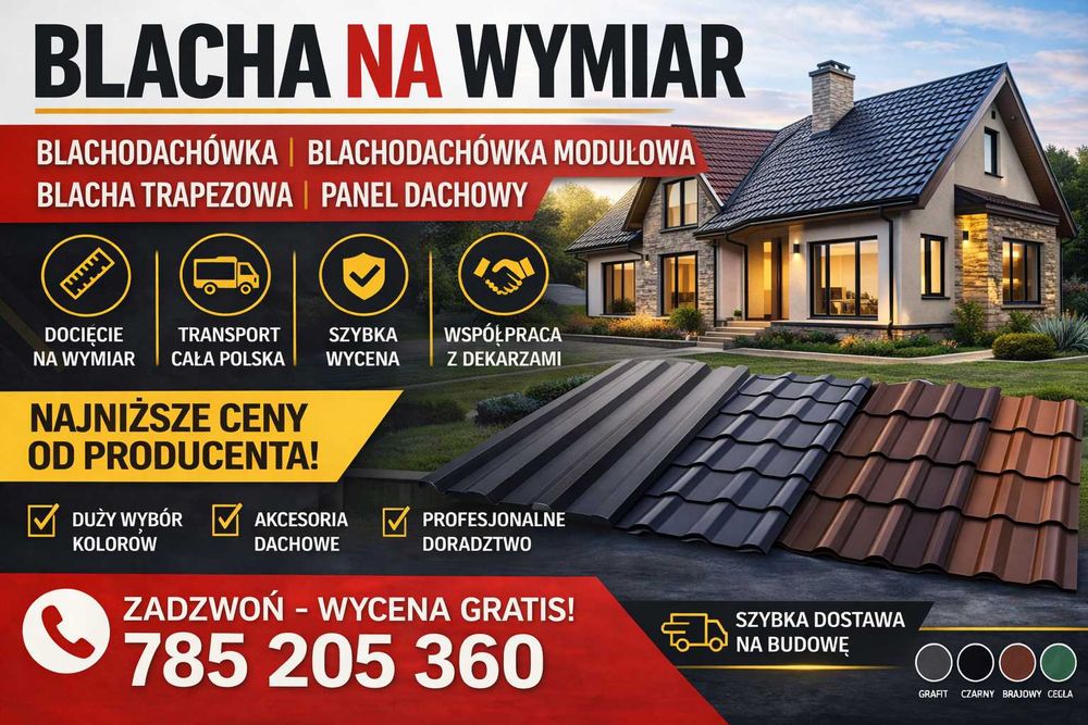 * Elegancki i trwały dach * Blacha Trapezowa Blachodachówka Panel dachowy na wymiar transport gwarancja docięcie na wymiar