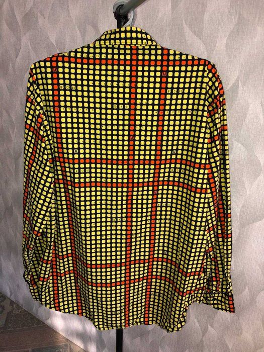 рубашка Moschino Jeans Mens Yellow Geometric Button