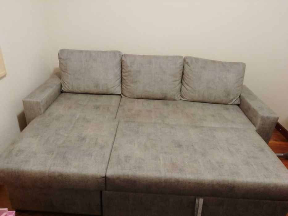 Sofá com chaise longue reversível e cama M. 225x140