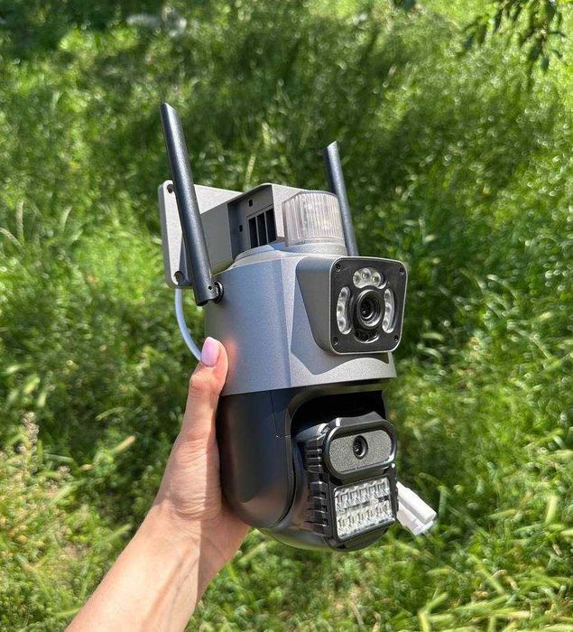 Уличная Камера видеонаблюдение WiFi поворотная два объектива P11 V380