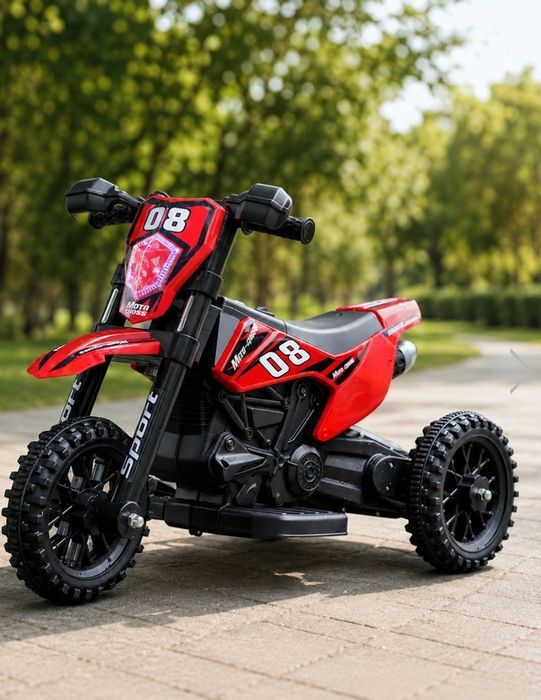 Електромотоцикл для дітей Cool Mountain 26X-130 / Дитячий електромотоцикл з LED-підсвіткою та музикою Червоний